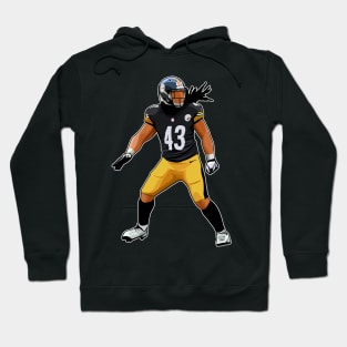 Troy Polamalu #43 Pursues The Play Hoodie